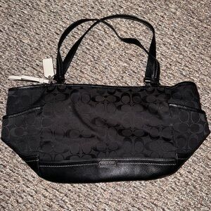 Black monogram vintage coach shoulder bag